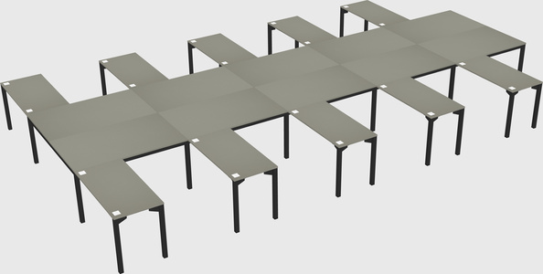 Shared l-shaped desk