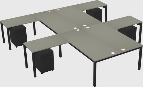 Shared l-shaped desk