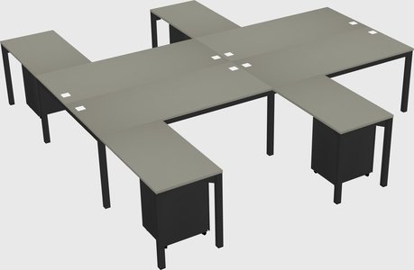 Shared l-shaped desk