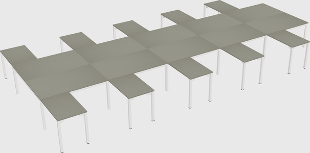Shared l-shaped desk
