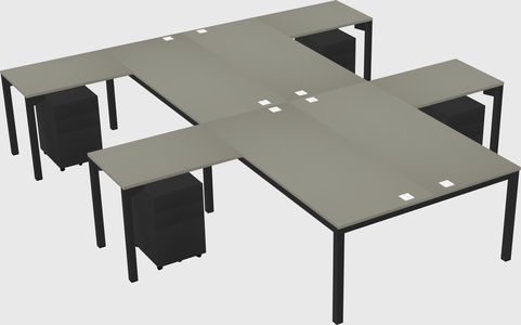 Shared l-shaped desk