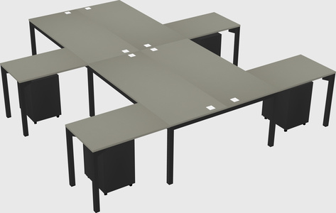 Shared l-shaped desk