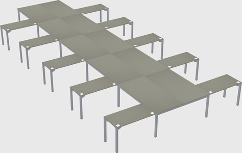 Shared l-shaped desk