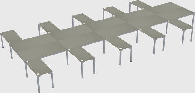Shared l-shaped desk