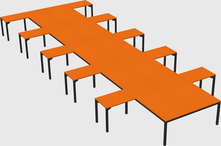 Shared l-shaped desk