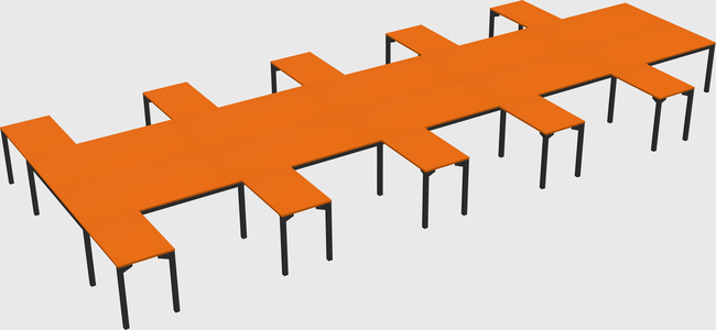 Shared l-shaped desk