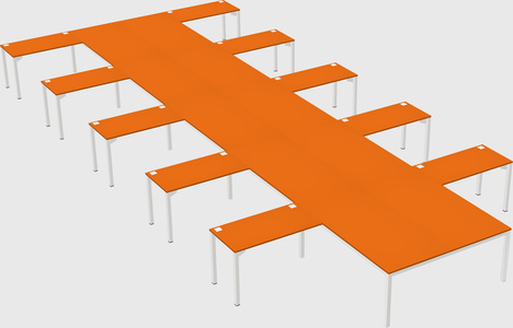 Shared l-shaped desk