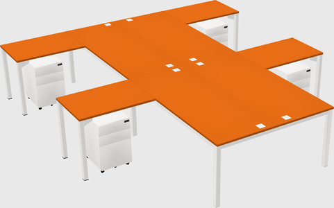 Shared l-shaped desk