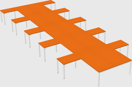 Shared l-shaped desk