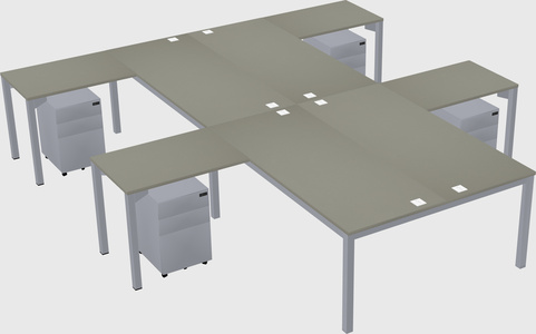Shared l-shaped desk