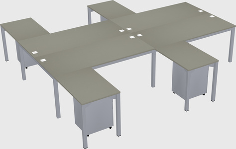 Shared l-shaped desk