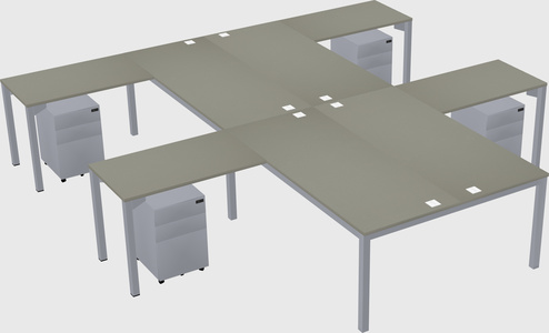 Shared l-shaped desk