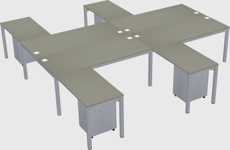 Shared l-shaped desk