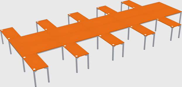 Shared l-shaped desk