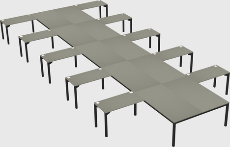 Shared l-shaped desk