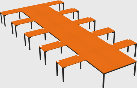 Shared l-shaped desk
