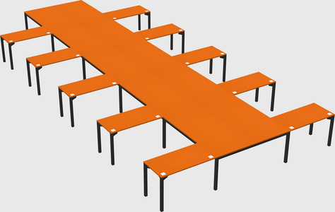 Shared l-shaped desk