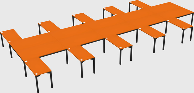 Shared l-shaped desk
