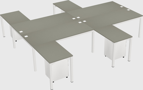 Shared l-shaped desk