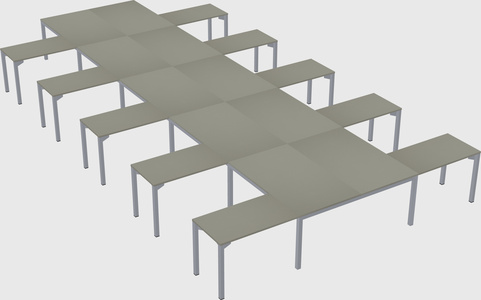 Shared l-shaped desk