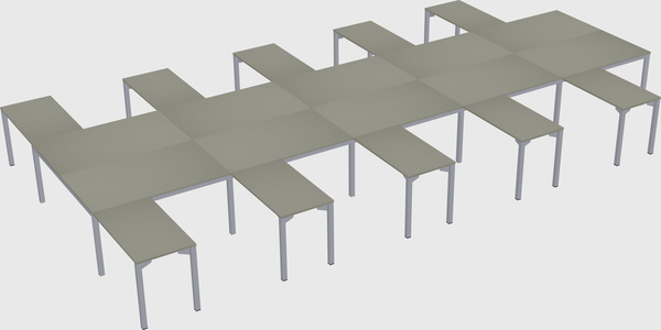 Shared l-shaped desk