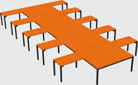 Shared l-shaped desk