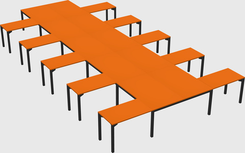 Shared l-shaped desk