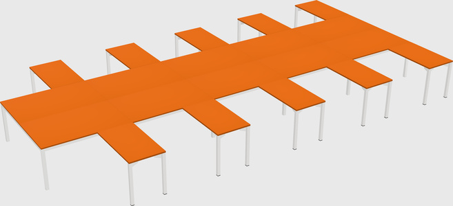 Shared l-shaped desk