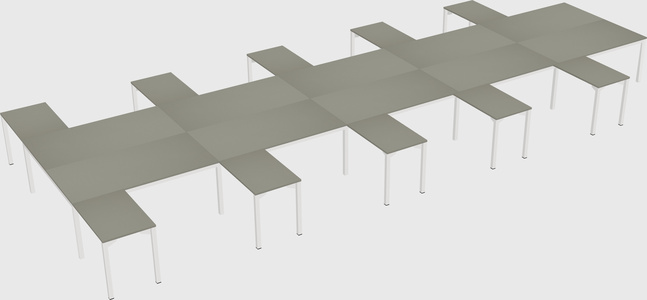 Shared l-shaped desk
