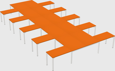 Shared l-shaped desk