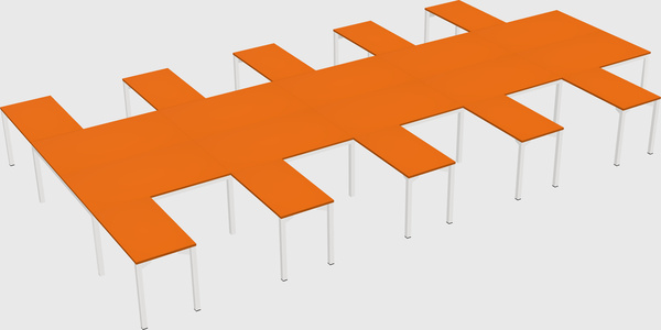 Shared l-shaped desk