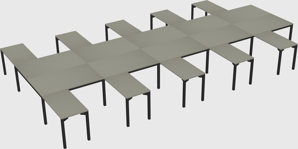 Shared l-shaped desk