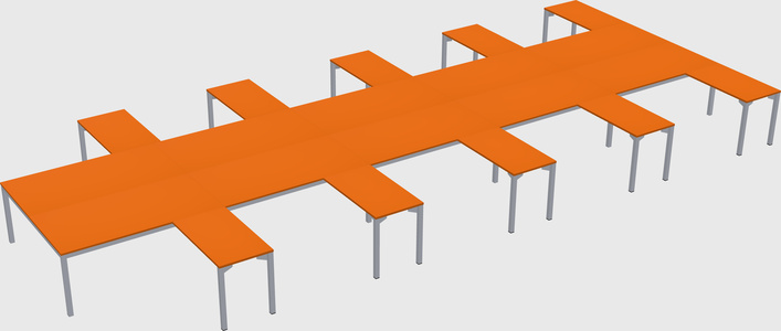 Shared l-shaped desk