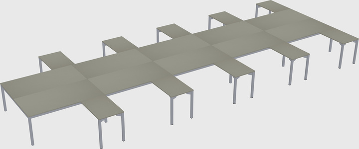 Shared l-shaped desk