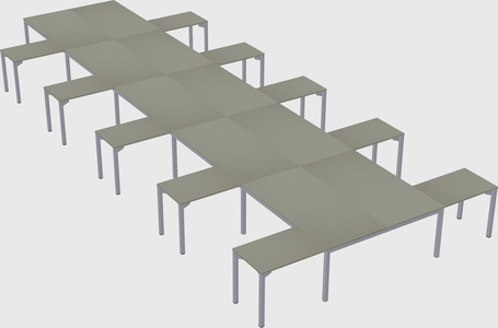 Shared l-shaped desk