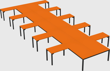 Shared l-shaped desk