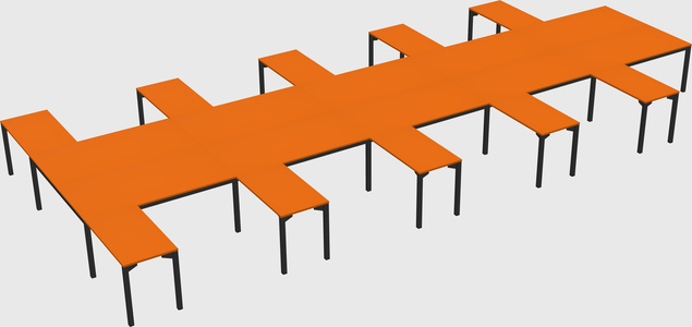 Shared l-shaped desk
