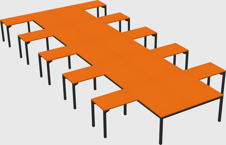 Shared l-shaped desk