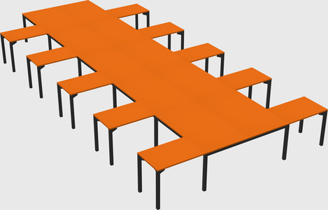 Shared l-shaped desk