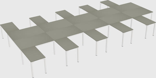 Shared l-shaped desk