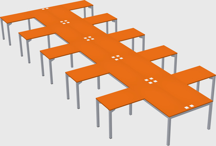 Shared l-shaped desk
