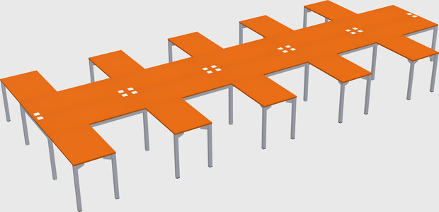 Shared l-shaped desk