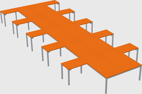 Shared l-shaped desk