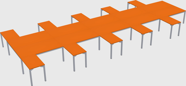 Shared l-shaped desk
