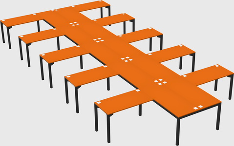 Shared l-shaped desk
