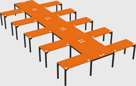Shared l-shaped desk