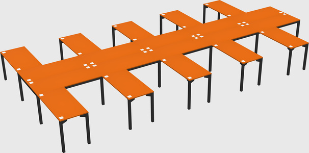 Shared l-shaped desk