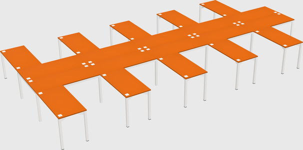 Shared l-shaped desk