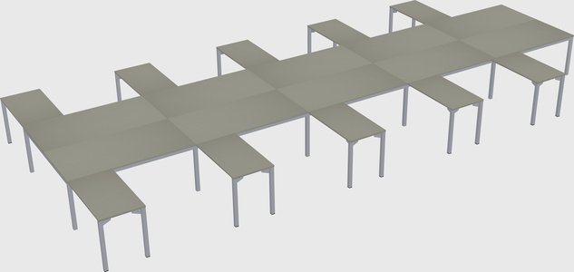 Shared l-shaped desk