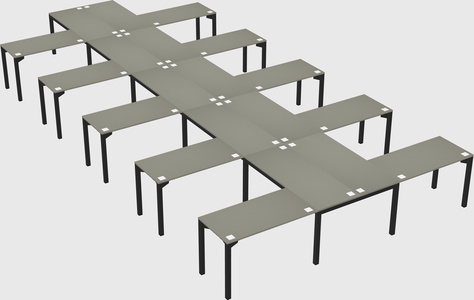 Shared l-shaped desk